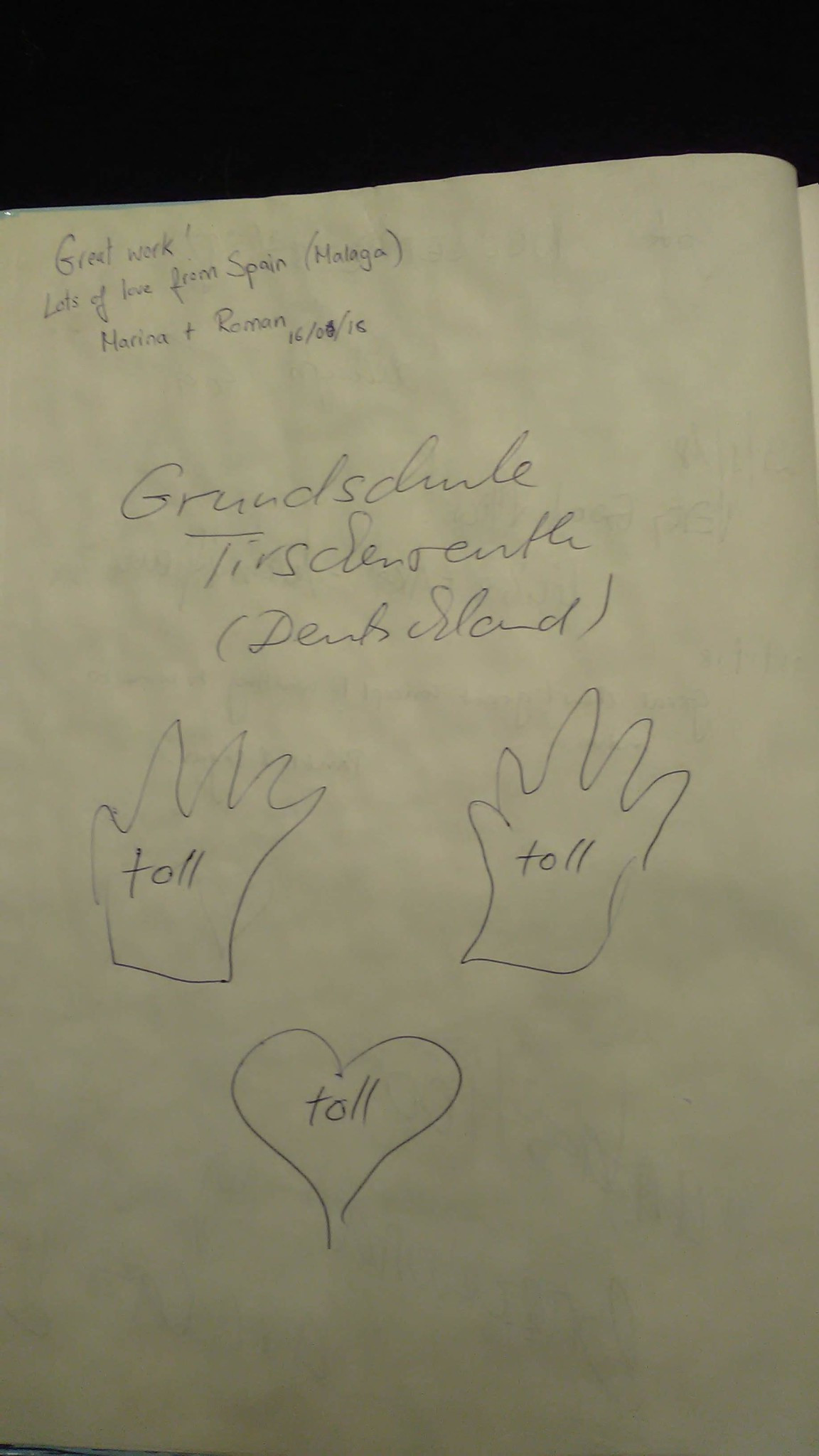 Black light theatre guestbook